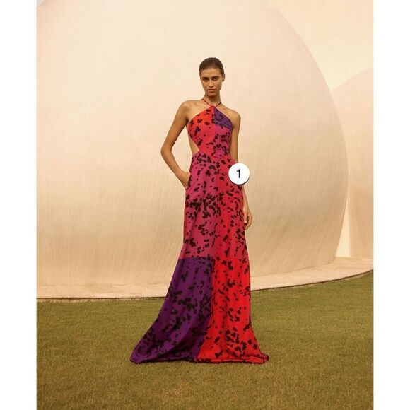 S/W/F Dresses & Skirts - S/W/F Scarve Maxi Dress Opposites Attract  vacation wedding guests size S NWT